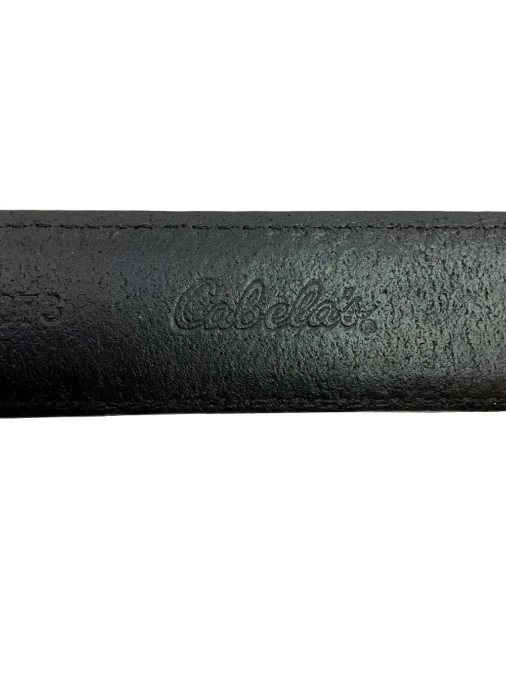 Cabelas Genuine Soft Leather Belt Mens 40 Black With Silver-Tone Buckle C9073 Ma